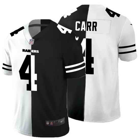 Las Vegas Raiders 4 Derek Carr Men Black V White Peace Split Nike Vapor Untouchable Limited NFL Jersey